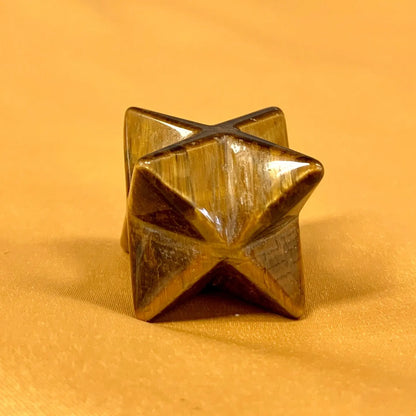 Tiikerinsilmä - Kristallimerkaba - Suojelua, hoitavaa energiaa, viisautta - 2cm - Valkoisen Liekin Voima