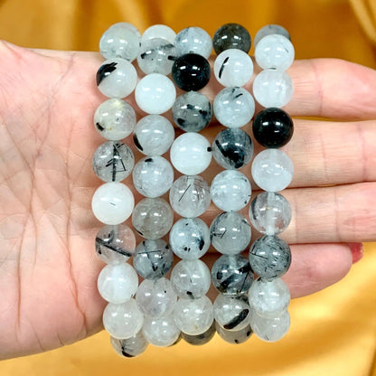 Turmaliinikvartsi - Rannekoru - Virkistää, puhdistaa, vähentää stressiä ja ahdistusta - Valkoisen Liekin Voima