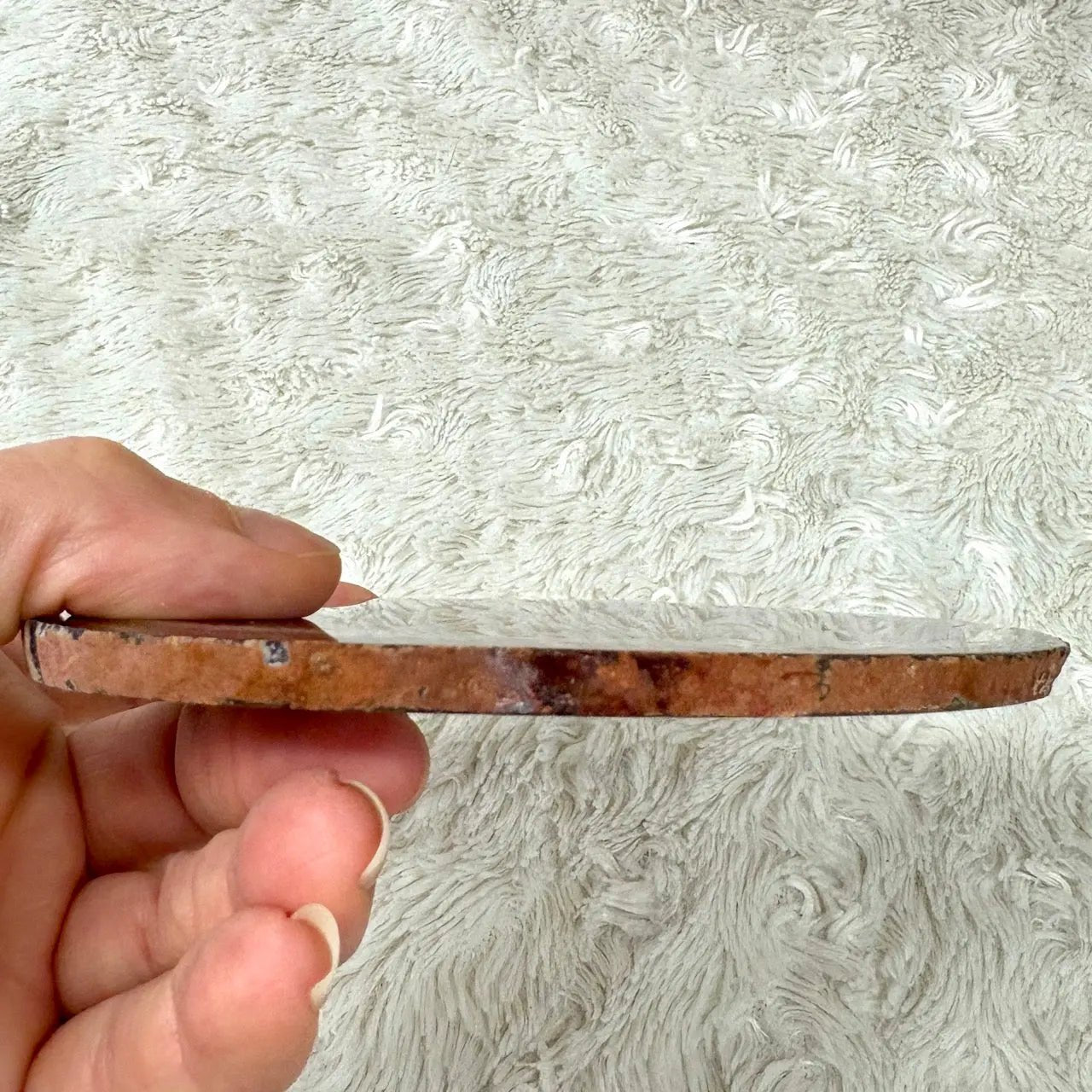 Uniikki Akaattilevy - Punaruskea - 11,5cm x 11cm - 155g - Valkoisen Liekin Voima