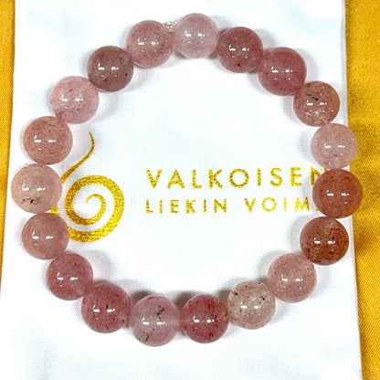 Vaalea Mansikkakvartsi - Rannekoru - Purkaa itsesyytöstä ja häpeää, voimistaa - Valkoisen Liekin Voima