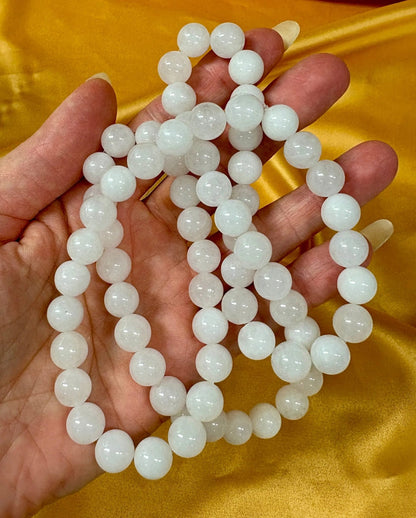 Valkoinen jade Kaulakoru - Parantajakivi, joka siunaa kosketuksellaan - Valkoisen Liekin Voima