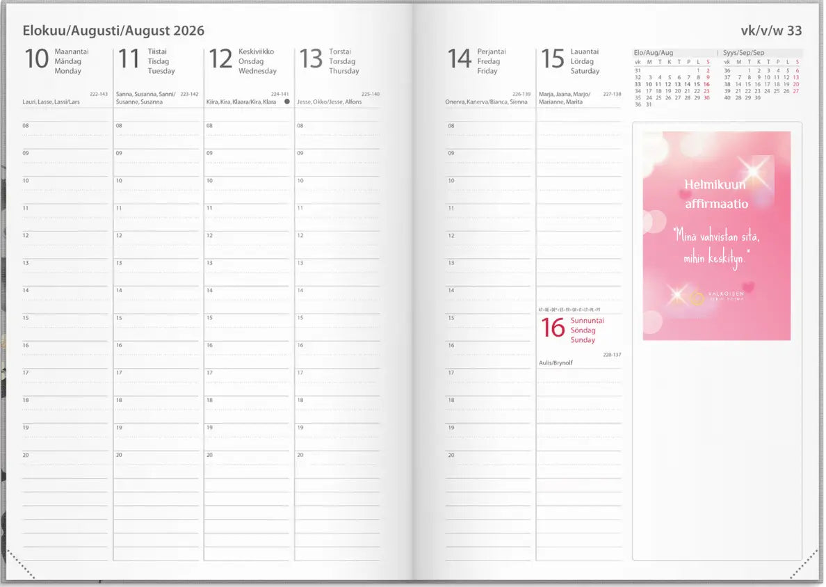 Valkoisen Liekin Voiman Affirmaatio - Kalenteri 2026 - Ansaitset parasta - Valkoisen Liekin Voima