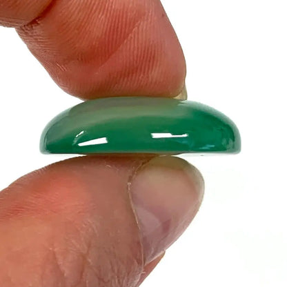 Vihreä akaatti - kämmenkivi ovaali - 2,5cm - Valkoisen Liekin Voima