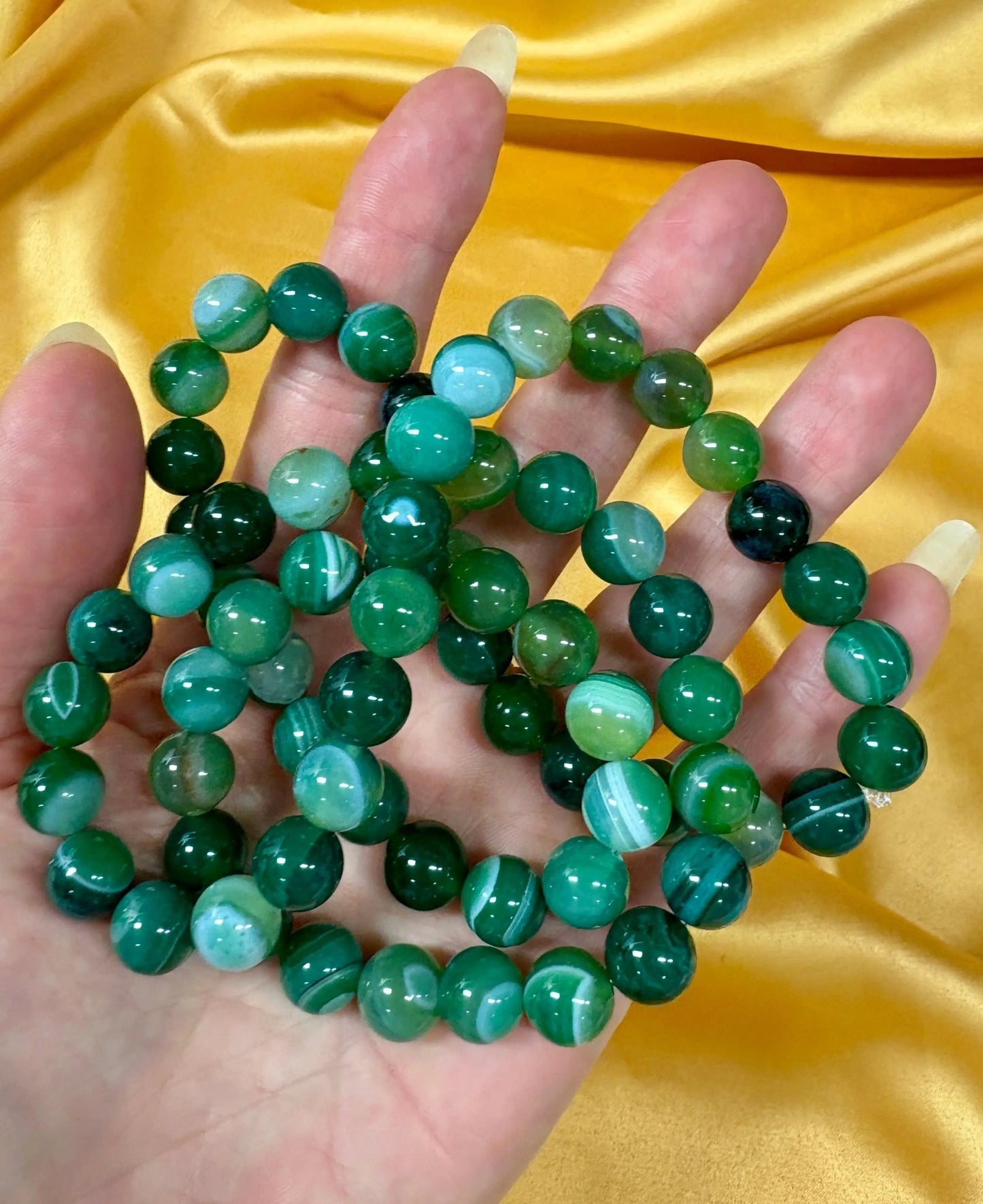 Vihreä akaatti Kaulakoru - Tuo elinvoimaa, parannusta ja runsautta - Valkoisen Liekin Voima