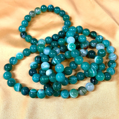 Vihreä akaatti - Rannekoru - Tuo elinvoimaa, parannusta ja runsautta - Valkoisen Liekin Voima