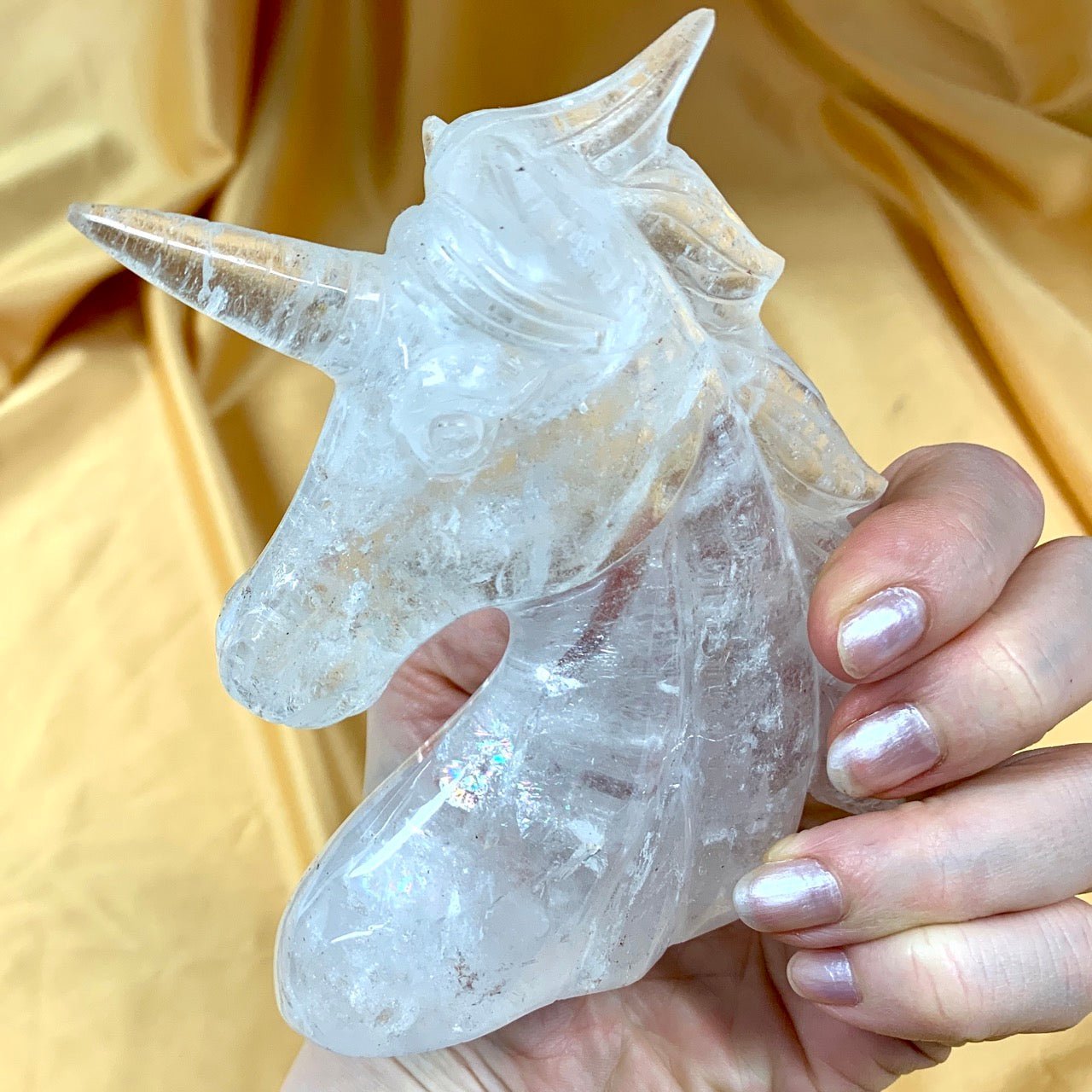 Vuorikristalli - Yksisarvinen Charity - 11,5cm - 350g - Valkoisen Liekin Voima