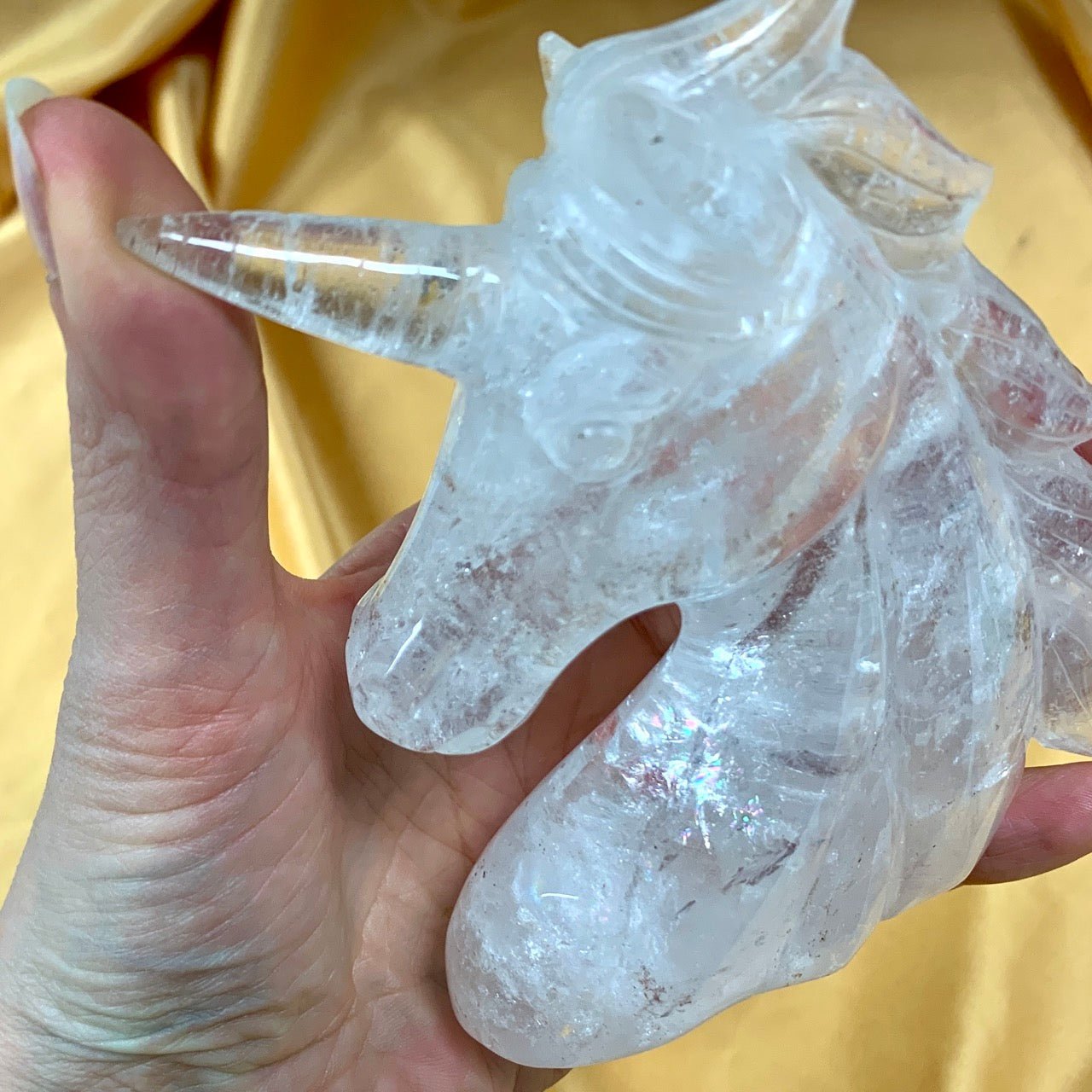 Vuorikristalli - Yksisarvinen Charity - 11,5cm - 350g - Valkoisen Liekin Voima